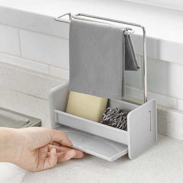 Kitchen Stainless Steel Rag Rack Sponge Rag Ventilating And Draining Rack Bottom Detachable Rag Rack In Stock - Image 4