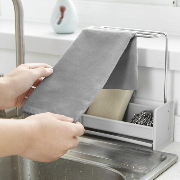 Kitchen Stainless Steel Rag Rack Sponge Rag Ventilating And Draining Rack Bottom Detachable Rag Rack In Stock - Image 5