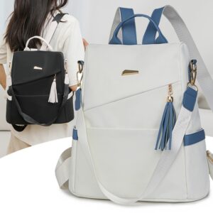 Oxford Cloth Stitching Women'S Backpack Anti-Theft Back Zipper Girls Schoolbag Casual Travel Double Shoulder Backpack