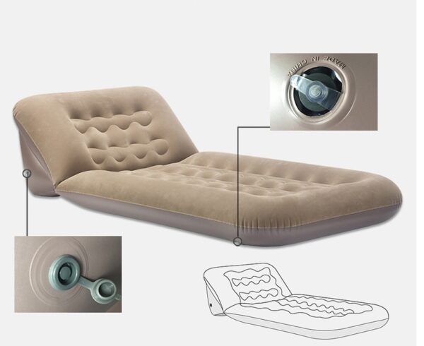 Car Travel Bed Sofa Bed Vietnam Inflat Car Travel Bed Camas Flocking Clothinflat Car Mattress Air Bed Pvc Black Seat - Image 3