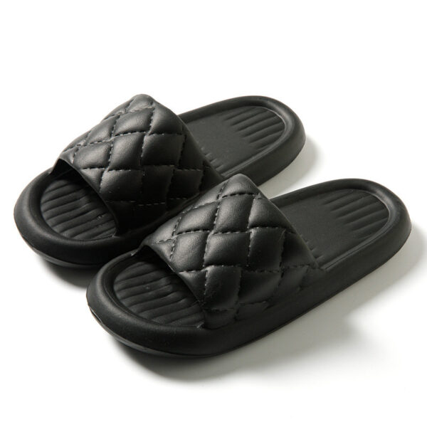 New Rhombus Home Slippers Summer Non-slip Floor Bathroom Slipper Lightweight Simple House Shoes For Women Men - Image 6
