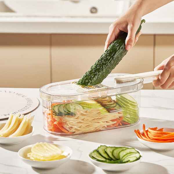 New Multifunction Vegetable Cutter With Basket And Brush Portable Slicer Chopper Kitchen Tools - Image 10