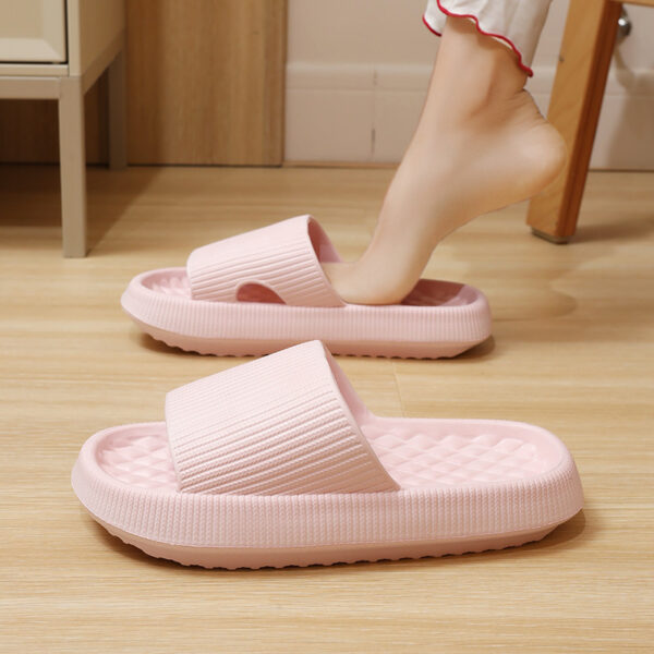Summer EVA Slippers Solid Color Rhombus Stripe Anti-slip Slippers New Women's Home Shoes - Image 4