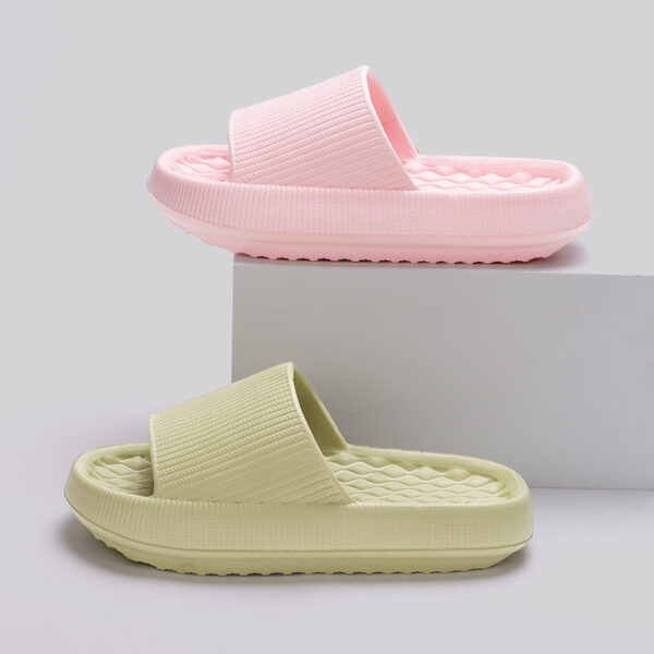 Summer EVA Slippers Solid Color Rhombus Stripe Anti-slip Slippers New Women's Home Shoes - Image 7