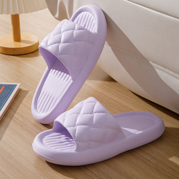New Rhombus Home Slippers Summer Non-slip Floor Bathroom Slipper Lightweight Simple House Shoes For Women Men - Image 9
