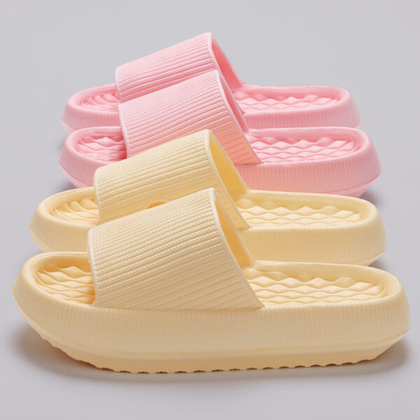 Summer EVA Slippers Solid Color Rhombus Stripe Anti-slip Slippers New Women's Home Shoes - Image 9