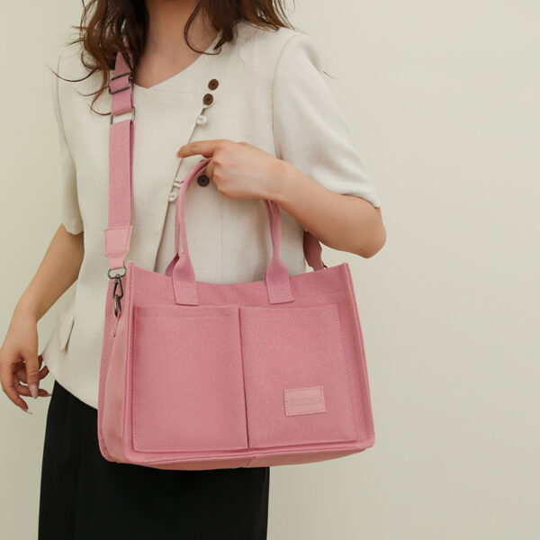 Casual Daily Canvas Tote Shoulder Bags Women Mommy Bag Large Capacity Messenger Multi Pocket Crossbody Chic Reusable Hand Bag - Image 7