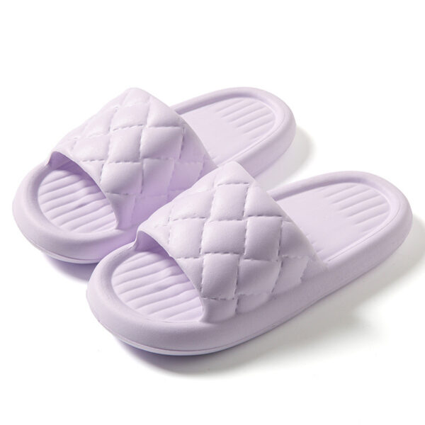 New Rhombus Home Slippers Summer Non-slip Floor Bathroom Slipper Lightweight Simple House Shoes For Women Men - Image 5