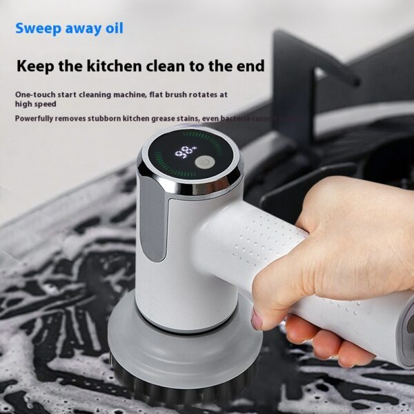 Multifunctional Smart Display Electric Cleaning Brush Wireless Kitchen Sink Cleaning Brush Waterproof Electric Pot Brush Cleaning Tool - Image 8