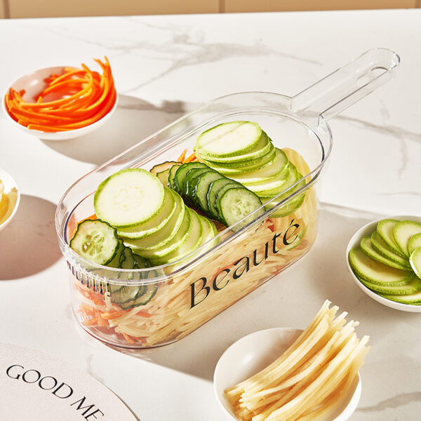 New Multifunction Vegetable Cutter With Basket And Brush Portable Slicer Chopper Kitchen Tools - Image 7