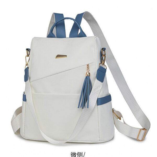 Oxford Cloth Stitching Women'S Backpack Anti-Theft Back Zipper Girls Schoolbag Casual Travel Double Shoulder Backpack - Image 3